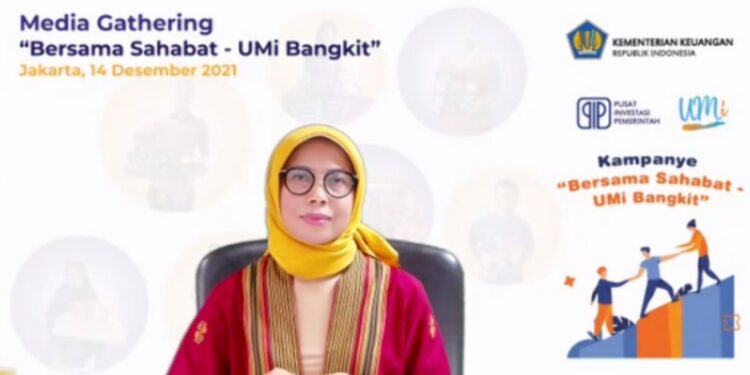 Direktur Utama Badan Layanan Umum (BLU) Pusat Investasi Pemerintah (PIP) Ririn Kadariyah dalam Media Gathering secara daring di Jakarta, Selasa (14/12/2021). (MASAPNEWS/ANT)