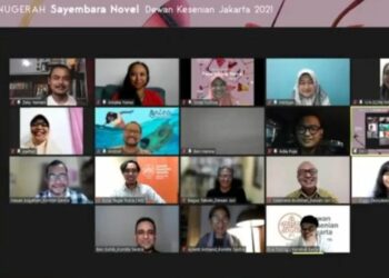 Malam Anugerah Sayembara Novel DKJ 2021 yang digelar secara daring pada Jumat (28/1/2022) malam. (MASAPNEWS/ANT)
