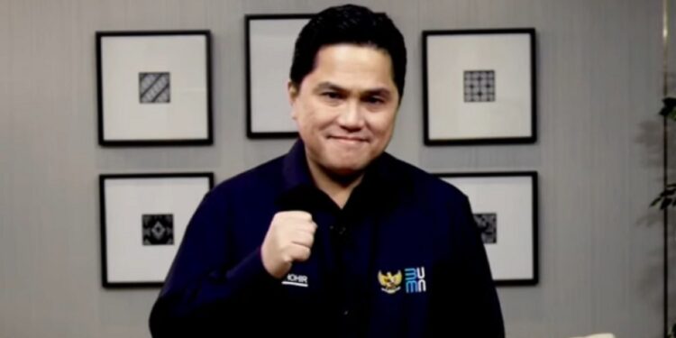Tangkapan layar - Menteri BUMN Erick Thohir saat menyampaikan sambutannya secara daring dalam peringatan HUT Bank BTN Ke-72 di Jakarta, Rabu (9/2/2022). (MASAPNEWS/ANT/YouTube Bank BTN)