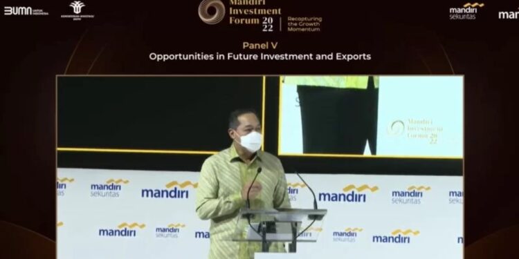 Menteri Perdagangan Muhammad Lutfi saat menghadiri Mandiri Investment Forum yang disiarkan virtual di Jakarta, Rabu. (MASAPNEWS/ANT/ Tangkapan Layar Aplikasi Youtube)