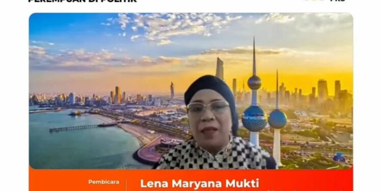 Tangkapan layar Koordinator Maju Perempuan Indonesia (MPI) Lena Maryana Mukti saat menjadi narasumber dalam webinar bertajuk “Memastikan Demokrasi Berkualitas Melalui Representasi Perempuan di Politik” yang disiarkan langsung di kanal YouTube PKSTV DPR RI, dipantau dari Jakarta, Senin (14/2/2022). (MASAPNEWS/ANT)