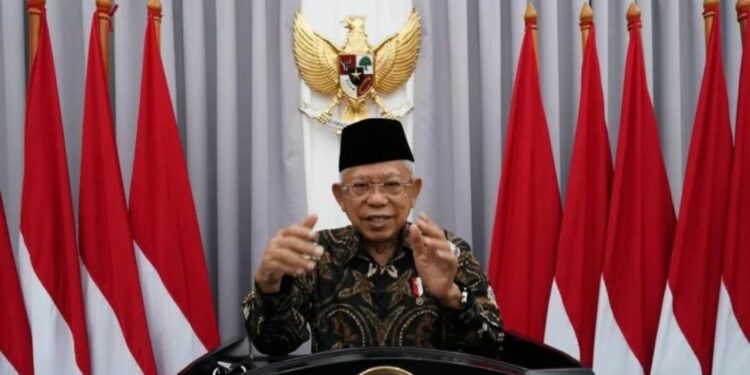 Wakil Presiden RI Ma'ruf Amin memberikan ucapan Dies Natalis ke-46 UNS secara virtual di Jakarta, Jumat (11/3/2022). (MASAPNEWS/ANT/HO-BPMI Setwapres)