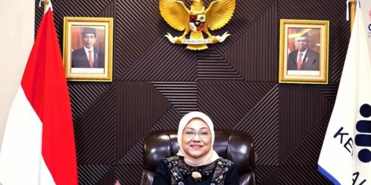 Tangkapan layar - Menteri Ketenagakerjaan RI (Menaker) Ida Fauziyah dalam Webinar Pre-Summit 1 Y20 Indonesia 2022 yang diikuti di Jakarta, Sabtu (19/3/2022). (MASAPNEWS/ANT)