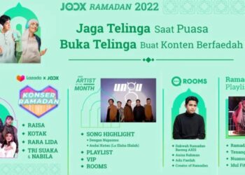JOOX menghadirkan berbagai konten hiburan berfaedah mulai dari playlist lagu menenangkan hati, konser Ramadan bersama beberapa musisi tanah air, serta obrolan berfaedah bersama para Ustad muda. (MASAPNEWS/ANT/ HO Joox)