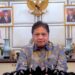 Menteri Koordinator Bidang Perekonomian Airlangga Hartarto dalam Webinar Indonesia Data and Economic (IDE) Katadata 2022, Kamis (6/4/2022). (MASAPNEWS/ANT/HO-Kemenko Perekonomian)