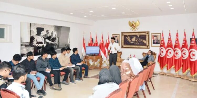 Kedutaan Besar RI di Tunis menggelar program "Academic Mindset" untuk para mahasiswa Indonesia, yang sedang belajar di Universitas Zaitunah di Tunisia pada Minggu (24/4/2022). (MASAPNEWS/ANT/HO-KBRI Tunis)