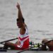 Pedayung Ardi Risedi (kiri) dan Kakan Rusmana berselebrasi usai mencapai garis finis di urutan pertama dalam babak final nomor lightweight manÃs double scull cabana saying SEA Games 2021 di Hai Phong, Vietnam, Rabu (11/5/2022). Ardi dan Kakan memenangkan medali emas yang pertama bagi kontingen Indonesia dalam SEA Games Vietnam. (MASAPNEWS/ANT)