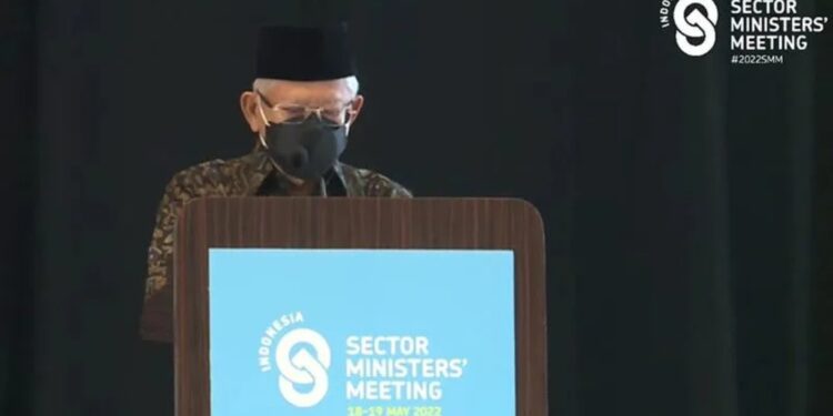 Tangkapan layar - Wapres Ma'ruf Amin saat membuka forum Sector Ministers Meeting Sanitation and Water For All 2022, di Jakarta, Rabu (18/5/2022). (MASAPNEWS/ANT)