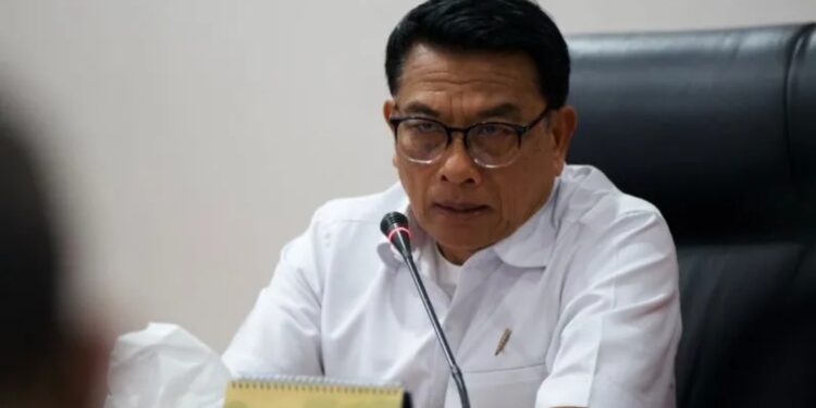 Kepala Staf Kepresidenan Moeldoko saat memimpin Rapat Koordinasi tentang Pemberian Kebijakan Khusus Penarikan Sisa Saldo PNBP faskes TNI, di Gedung Bina Graha, Jakarta, Rabu (18/5/2022). (MASAPNEWS/ANT/HO-KSP)