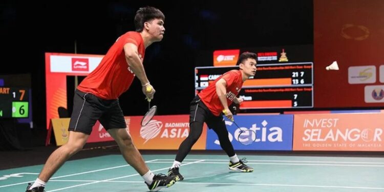 Arsip foto - Ganda putra Leo Rolly Carnando/Daniel Marthin sukses membuat Indonesia menyamakan kedudukan dari Korea Selatan setelah mengalahkan Noh Jin Seong/Yoon Dae Il dengan skor 21-13, 21-13 di BATC 2022 di Selangor, Malaysia, Kamis (17/2/2022). (MASAPNEWS/ANT/HO-PP PBSI)