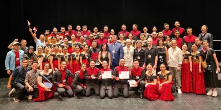 Batavia Madrigal Singers (BMS) menjuarai 31st European Grand Prix for Choral Singing (EGP) 2022 yang berlangsung di Grand Theatre kota Tours, Perancis, pada Sabtu (18/6) waktu setempat. (MASAPNEWS/ANT/HO)