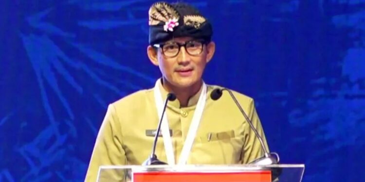 Tangkapan layar - Menteri Pariwisata dan Ekonomi Kreatif Sandiaga Uno saat memberikan sambutan dalam perhelatan Asian Venture Philanthropy Network (AVPN) Global Conference 2022 di Bali, Selasa (21/6/2022). (MASAPNEWS/ANT)