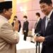 Menteri Pertahanan (Menhan) RI Prabowo Subianto (kiri) saat menemui Menteri Pertahanan Jepang Kishi Nobuo (kanan) di Phnom Penh, Kamboja, Selasa (21/6/2022). (MASAPNEWS/ANT/HO-Tim Media Prabowo)
