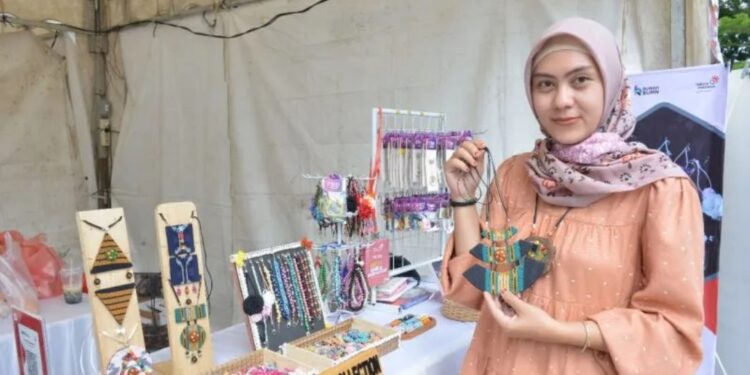 14 mitra binaan PT Timah pasarkan produk di Bazar UMKM yang diselenggarakan Telkom Indonesia. (MASAPNEWS/ANT)
