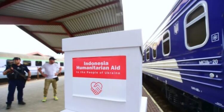 Bantuan kemanusiaan yang dibawa Presiden Joko Widodo dalam kunjungan ke Kiev, Ukraina, Selasa (28/6/2022). (MASAPNEWS/ANT/HO-Biro Pers Sekretariat Kepresidenan)