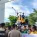 Puluhan mahasiswa yang mengatasnamakan gesmara Kalteng melakukan aksi unjuk rasa di depan kantor DPRD Kalteng Jalan S Parman kota Palangka Raya, menolak aplikasi Pertamina dan mendesak pemerintah untuk membuka draf RUU KUHP, Senin (4/7/2022). (ANT)
