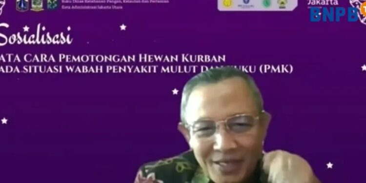 Tangkapan layar Direktur Kesehatan Masyarakat Veteriner Kementan Syamsul Ma'arif dalam diskusi virtual BNPB, Jakarta, Jumat (1/7/2022) (MASAPNEWS/ANT)