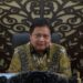 Menteri Koordinator Bidang Perekonomian Airlangga Hartarto dalam sebuah webinar, Jumat (1/7/2022). (Humas Kemenko Ekonomi)
