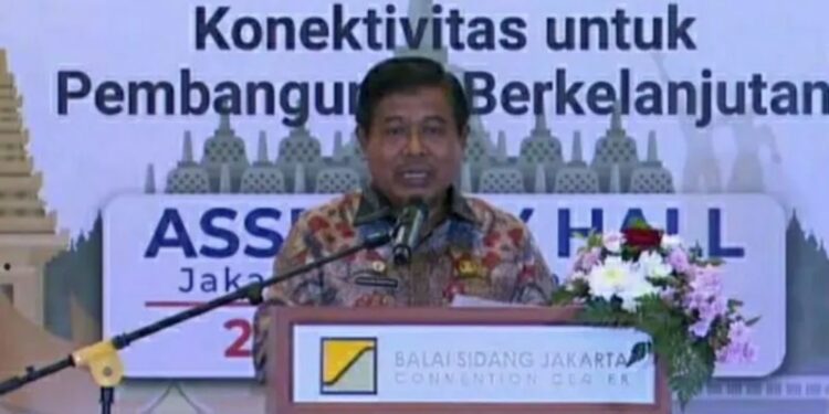 Sekjen Kemendagri Suhajar Diantoro membuka kegiatan Indonesia Maju Expo dan Forum 2022 di Jakarta. (MASAPNEWS/ANT)