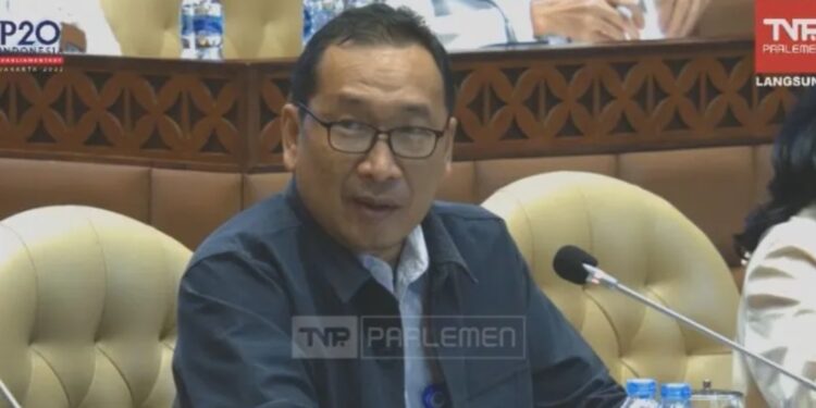 Tangkapan layar - Direktur Jenderal Perhubungan Laut Kemenhub Arif Toha dalam rapat dengar pendapat bersama Komisi V DPR RI di Jakarta, Senin (4/7/2022). (MASAPNEWS/ANT)