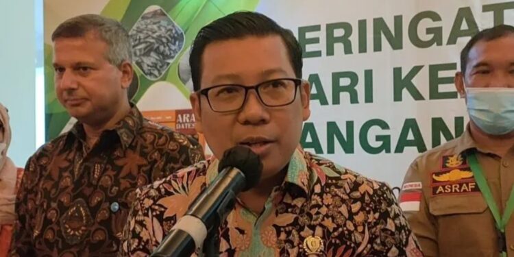 Kepala Badan Pangan Nasional (BPN) Arief Prasetyo Adi saat jumpa pers usai peringatan Hari Keamanan Pangan Sedunia (PHKPS) 2022 di IPB International Convention Centre (IICC), Selasa (7/6/2022) (MASAPNEWS/ANT)