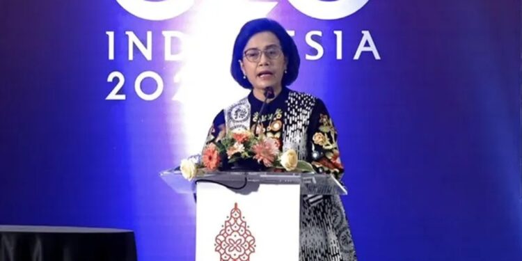 Menteri Keuangan Sri Mulyani Indrawati dalam Securitization Summit 2022 di Jakarta, Rabu (6/7/2022). (MASAPNEWS/ANT)