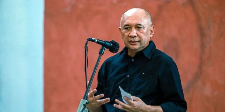 Dokumentasi. Menteri Koperasi dan UKM Teten Masduki saat memberikan sambutan dalam acara Yogya Annual Art #7 yang diselenggarakan oleh Sangkring Art Space, Yogyakarta, Selasa (5/7/2022). (MASAPNEWS/ANT/HO-KemenkopUKM)