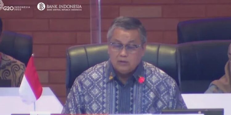 Gubernur Bank Indonesia (BI) Perry Warjiyo dalam Pembukaan Hari Kedua Pertemuan Ketiga Menteri Keuangan dan Gubernur Bank Sentral (3rd FMCBG) G20 2022 di Badung, Bali, Sabtu (16/7/2022). (MASAPNEWS/ANT)