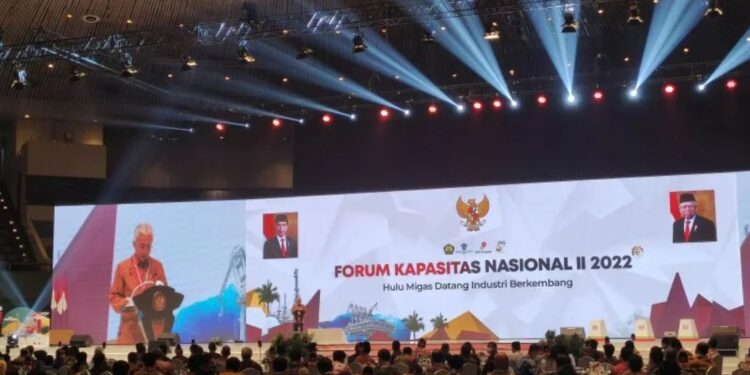 Kepala SKK Migas Dwi Soetjipto dalam pembukaan Forum Kapasitas Nasional II 2022 di JCC, Senayan, Jakarta, Rabu (27/7/2022). (MASAPNEWS/ANT)