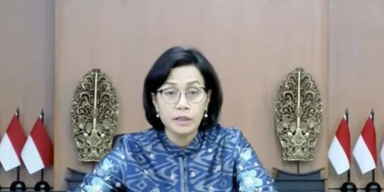 Menteri Keuangan Sri Mulyani Indrawati dalam Konferensi Pers APBN KiTA di Jakarta, Rabu (27/7/2022). (MASAPNEWS/ANT)