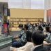 Duta Besar Republik Indonesia untuk Jepang dan Federasi Mikronesia Heri Akhmadi saat menerima tim paduan suara Universitas Sebelas Maret Solo (UNS) Voca Erudita di Kedutaan Besar Republik Indonesia (KBRI) Tokyo, Selasa (2/8). (MASAPNEWS/ANT)