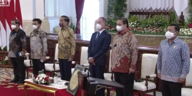 Suasana penyerahan penghargaan International Rice Research Institute (IRRI) di Istana Negara, Jakarta, Minggu (14/8/2022). (MASAPNEWS/ANT/HO-Kemenko Perekonomian)