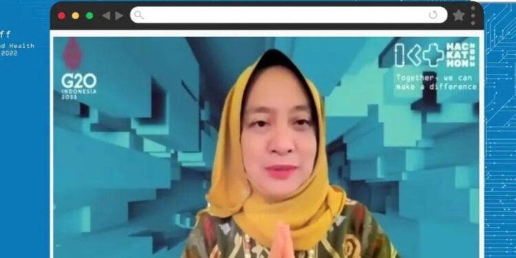 Direktur Eksekutif LPS Lana Soelistianingsih daam Finance and Health Hackathon 2022 yang dipantau secara daring di Jakarta, Selasa. (MASAPNEWS/ANT)