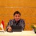Menteri Koordinator Bidang Perekonomian Airlangga Hartarto dalam konferensi pers di Singapura yang dipantau secara daring di Jakarta, Selasa (30/8/2022). (MASAPNEWS/ANT)