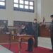 Bupati Gumas Jaya S Monong bersama Wakil Ketua I Binartha dan Wakil Ketua II Neni Yuliani menyaksikan Ketua DPRD Akerman Sahidar menandatangani nota kesepakatan bersama, saat rapat paripurna di Kuala Kurun, Rabu (10/8/2022). (MASAPNEWS/GCM)