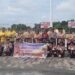 Bupati Jaya Samaya Monong selaku Ketua Mabicab Gumas berfoto bersama usai upacara pelepasan kontingen Jamnas 2022 di halaman kantor bupati setempat, Kamis (11/8/2022). (MASAPNEWS/HY)