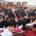 Bupati Gumas Jaya S Monong bersama Wakil Bupati, Wakil Ketua I DPRD Gumas Binartha, Kapolres AKBP Irwansah, dan lainnya saat rapat paripurna istimewa di Kuala Kurun, Selasa (16/8/2022). (Foto : Diskominfosantik Gumas)