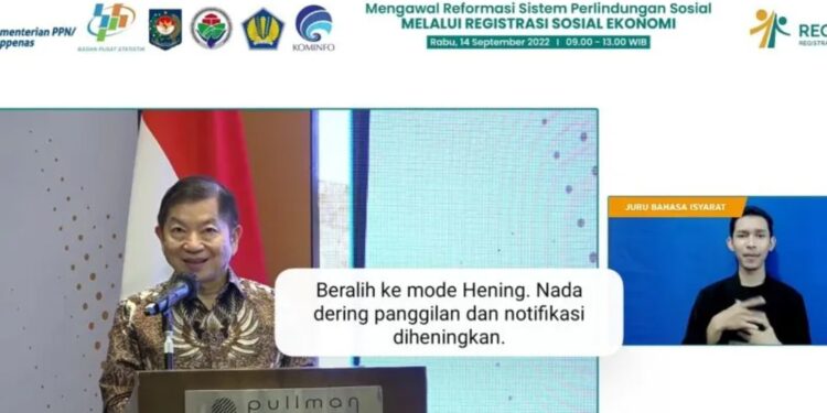 Tangkapan layar Menteri Perencanaan dan Pembangunan Nasional (PPN)/Bappenas Suharso Monoarfa dalam webinar “Mengawal Reformasi Sistem Perlindungan Sosial” yang dipantau di Jakarta, Rabu (14/9/2022). (MASAPNEWS/ANT)