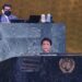 Menteri Luar Negeri Retno Marsudi menyampaikan pidato pada Sidang Majelis Umum PBB ke-77 di New York, Amerika Serikat pada Senin (26/9/2022). (MASAPNEWS/ANT/HO-Kemenlu RI)