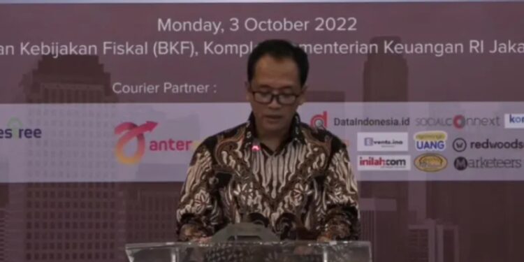 Pelaksana tugas (Plt) Kepala Pusat kebijakan Ekonomi Makro Badan Kebijakan Fiskal (BKF) Kementerian Keuangan (Kemenkeu) Abdurohman dalam Indonesia Economic Outlook 2023 Forum yang dipantau secara daring di Jakarta, Senin (03/10/2022). (MASAPNEWS/ANT)