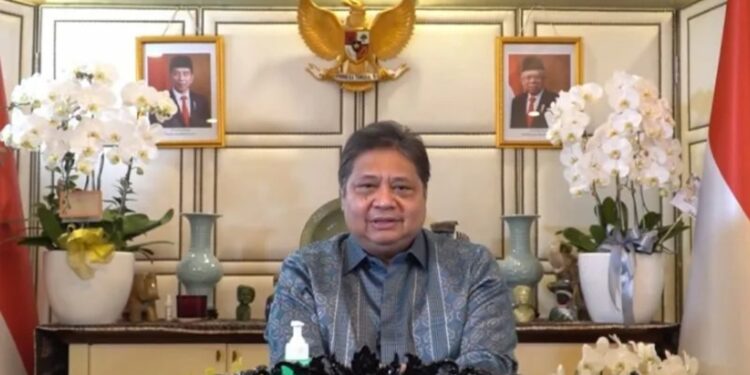Menteri Koordinator (Menko) Bidang Perekonomian Airlangga Hartarto dalam acara Focus Group Discussion Nasional KADIN di Jakarta, Kamis. (MASAPNEWS/ANT/HO-Kemenko Perekonomian)