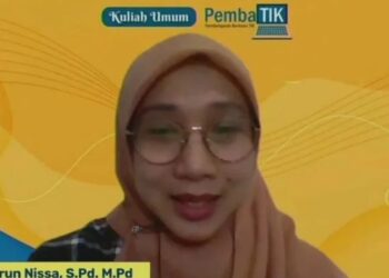 Tangkapan layar Pengembang Teknologi Pembelajaran (PTP) Ahli Madya Direktorat Kepala Sekolah, Pengawas Sekolah, dan Tenaga Kependidikan Kemendikbudristek Hairun Nissa dalam Kuliah Umum Pembelajaran Berbasis TIK (PembaTIK) Level 4 2022 yang digelar daring diikuti di Jakarta, Selasa (11/10/2022). (MASAPNEWS/ANT)