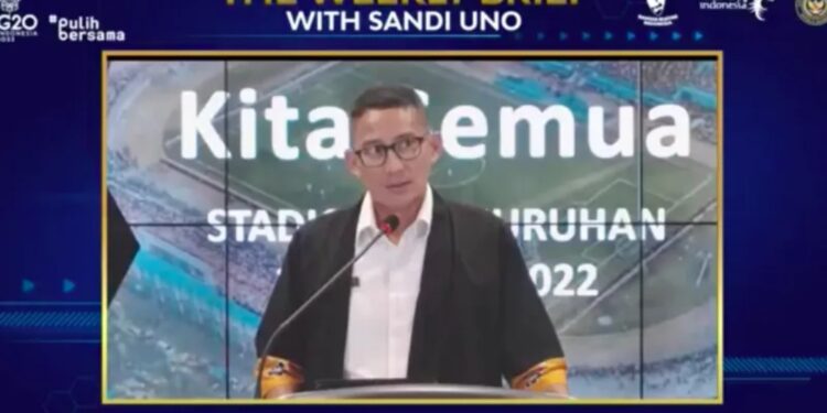Arsip foto - Tangkapan virtual Menteri Pariwisata dan Ekonomi Kreatif Sandiaga Uno dalam The Weekly Brief with Sandi Uno, Jakarta, Senin (10/10/2022). (MASAPNEWS/ANT)