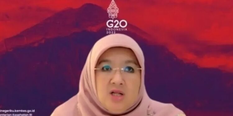 Juru Bicara G20 Indonesia Siti Nadia Tarmizi dalam konferensi pers via dalam jaringan Road To 2nd HMM yang diikuti dari Zoom di Jakarta, Jumat (21/10/2022). (MASAPNEWS/ANT)