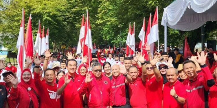 Kirab Budaya Nusantara di Taman Hiburan Rakyat, di Sungai Liat, Pangkal Pinang, Bangka, Sabtu (29/10/2022). (MASAPNEWS/ANT/HO-PDIP)