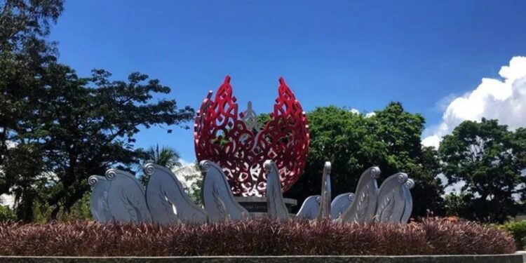 Monumen KTT G20 yang dibangun di kawasan Tahura Mangrove, Denpasar, Bali. (MASAPNEWS/ANT)