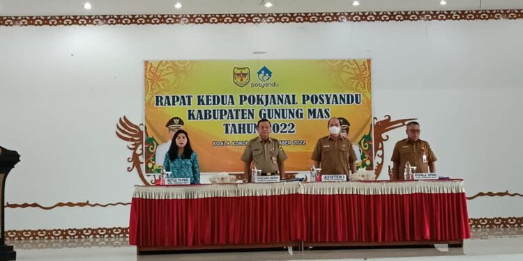 Suasana pembukaan rapat pokjanal posyandu di Kuala Kurun, Senin (21/11/2022). (Foto : Diskominfosantik Kabupaten Gumas)