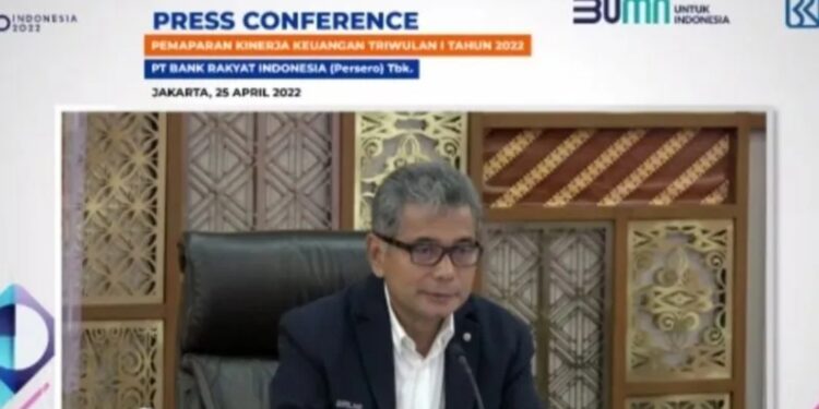 Dokumentasi. Tangkapan layar Dirut BRI Sunarso dalam Konferensi Pers, Senin (25/4/2022). (MASAPNEWS/ANT/PT Bank Rakyat Indonesia)