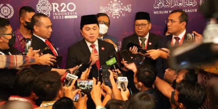Menteri Badan Usaha Milik Negara Erick Thohir menghadiri pembukaan Religious 20 (R20) Indonesia 2022. (MASAPNEWS/ANT/HO-Kementerian BUMN)
