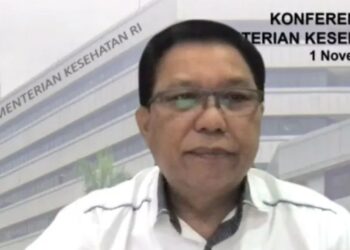 Juru Bicara Kementerian Kesehatan RI Mohammad Syahril menyampaikan pernyataan terkait gangguan ginjal akut melalui konferensi pers dalam jaringan di Jakarta, Selasa (1/11/2022). (MASAPNEWS/ANT)